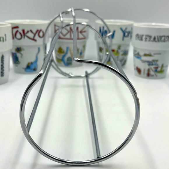 7pc World Market Stackable Mugs New York Rome Tokyo Paris Shanghai San Francisco - Picture 7 of 16